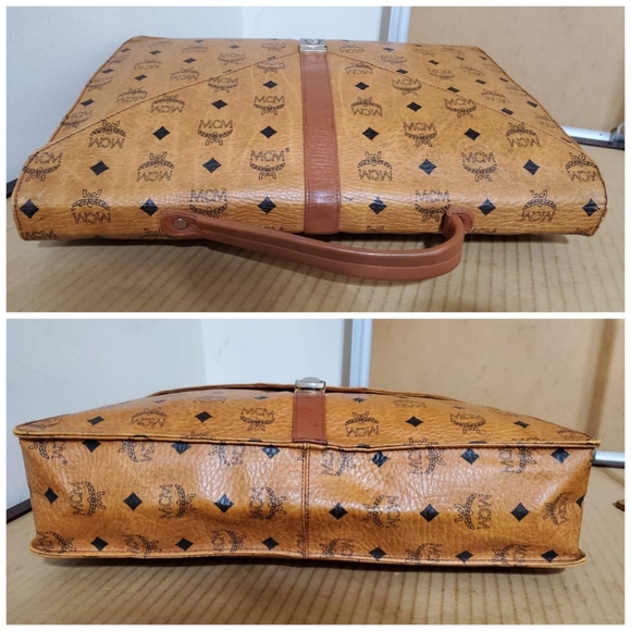 Authentic MCM Cognac Vintage Briefcase Bag - Picture 6 of 7